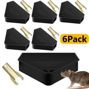 BITOUSHI Mouse Station with Keys Black 6 Pack, Key Required Mouse Stations, Mice Stations, Keeps Children and Pets Safe Indoor & Outdoor