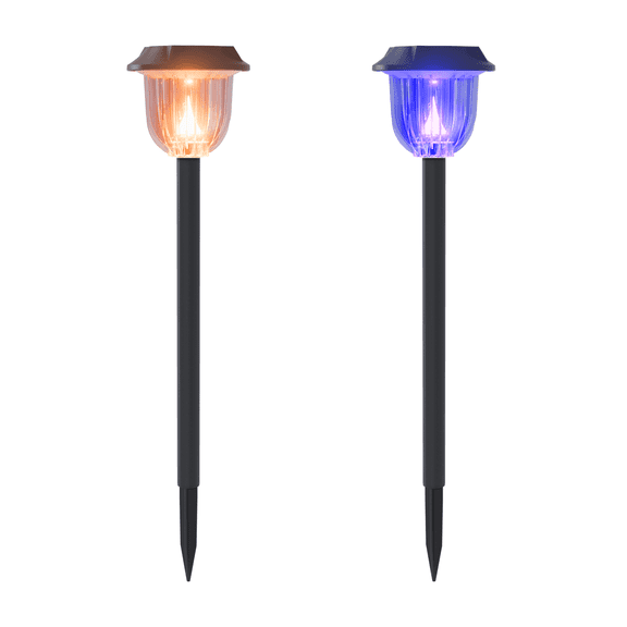 BITPOTT Solar Pathway Walkway Lights Modern RGB Color Changing Outdoor Waterproof Solar Powered 2 Pack