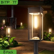 BITPOTT 8 Pack Bright Solar Pathway Lights Outdoor Waterproof IP65, Auto On/Off Solar Outdoor Lights