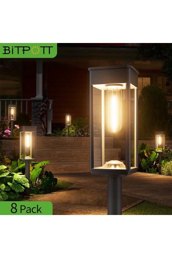 8 Pack Bright Solar Pathway Lights Outdoor Waterproof IP65, Auto On/Off Solar Outdoor Lights