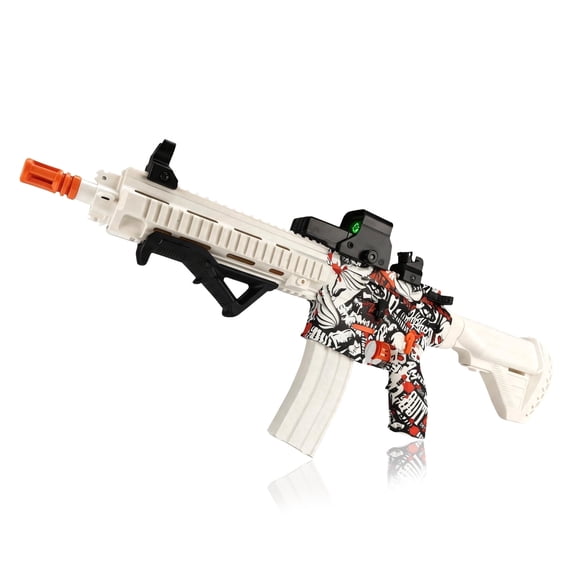 BIU BLASTER 27-Inch Gel Ball Blaster 140+ FPS, 80+ Ft Range Full-Size Electric Automatic Splatter Ball Blatser 7.4V 1400mAh Battery 30,000 Rounds for Outdoor Games, White,Ages 14+ Years