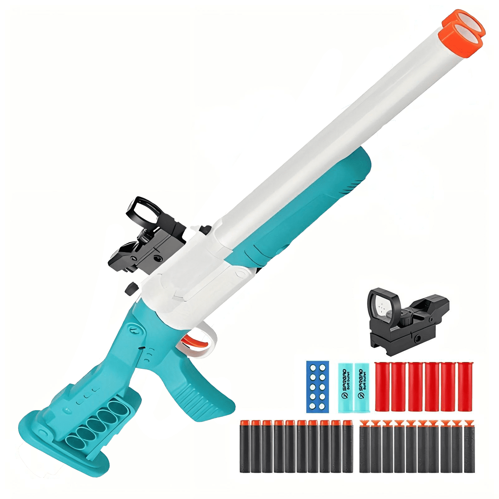 BIU BLASTER Double Barrel Toy Foam Blaster with Shell Ejection 2-in-1 Soft Bullet Shotgun Ideal Gift for Ages 14+