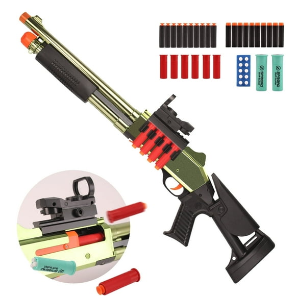 BIU BLASTER Toy Foam Blasters 30-inch Shell Ejecting Design for Indoor and Outdoor Play, 14+ Years, Gold