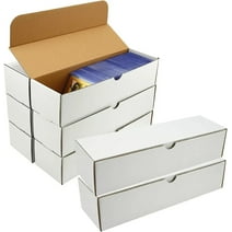 BIU-BOOM Cardboard Boxes for Trading Cards,Baseball,Football,Basketball,Hockey, Sportscards,Trading Card Storage Box for Toploader full lid-Corrugated Cardboard Storage Boxes (8-Pack, White)