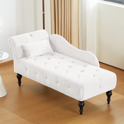 BIUBAIDAO Tufted Upholstered Velvet Rolled Arm Chaise Lounges Indoor