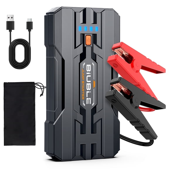BIUBLE 7000A Peak Portable Car Jump Starter for 10.0L Gas and 8.0L Diesel Engines, with LED Light, LCD Screen, USB-C & QC3.0 Fast Charging