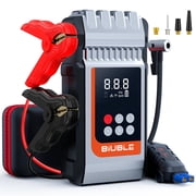BIUBLE Portable Car Jump Starter with Air Compressor, 8000A Peak 12V Jump Box Car Battery Jumper StarterAll Gas/10.0L Diesel, 150PSI Digital Tire Inflator, LED Emergency, USB Cable, Emergency