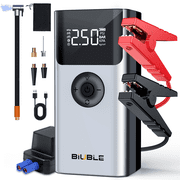 BIUBLE Portable 8000A Car Jump Starter with Air Compressor 150PSl, 12V Battery pack All Gas/2.64gal Diesel, Car Battery Jumper Starter, Smart Jump Cables, Digital Display, LED Lights