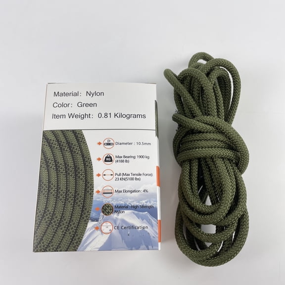 BIUVWVZ Mountaineering ropes 1/4 inch (7 mm) Strong All-Purpose Utility Rope Camping, Crafting, Flag Pole, Indoor & Outdoor Polypropylene Nylon Poly Lightweight Diamond Braided Cord Green