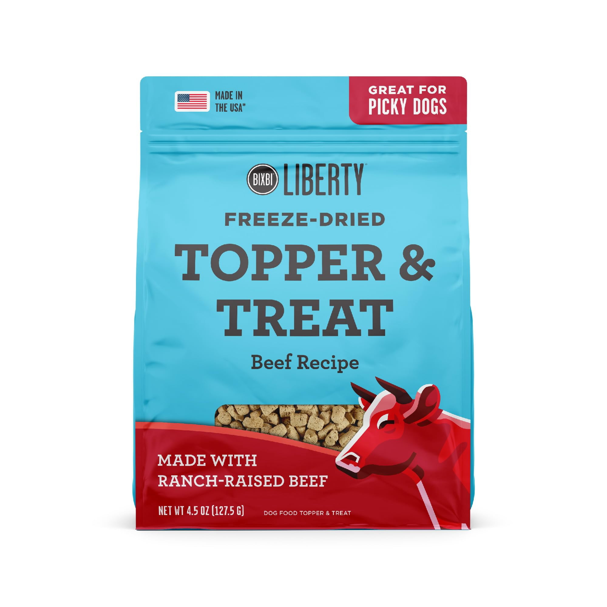 BIXBI Rawbble Freeze Dried Dog Food - 95% Meat and Organs, No Fillers - Pantry-Friendly Raw Dog Food for Meal, Treat or Food Topper - USA Made in Small Batches