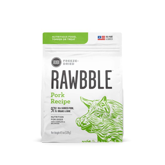 BIXBI Rawbble Freeze Dried STF9 Dog Food, Pork Recipe, 4.5 oz 97