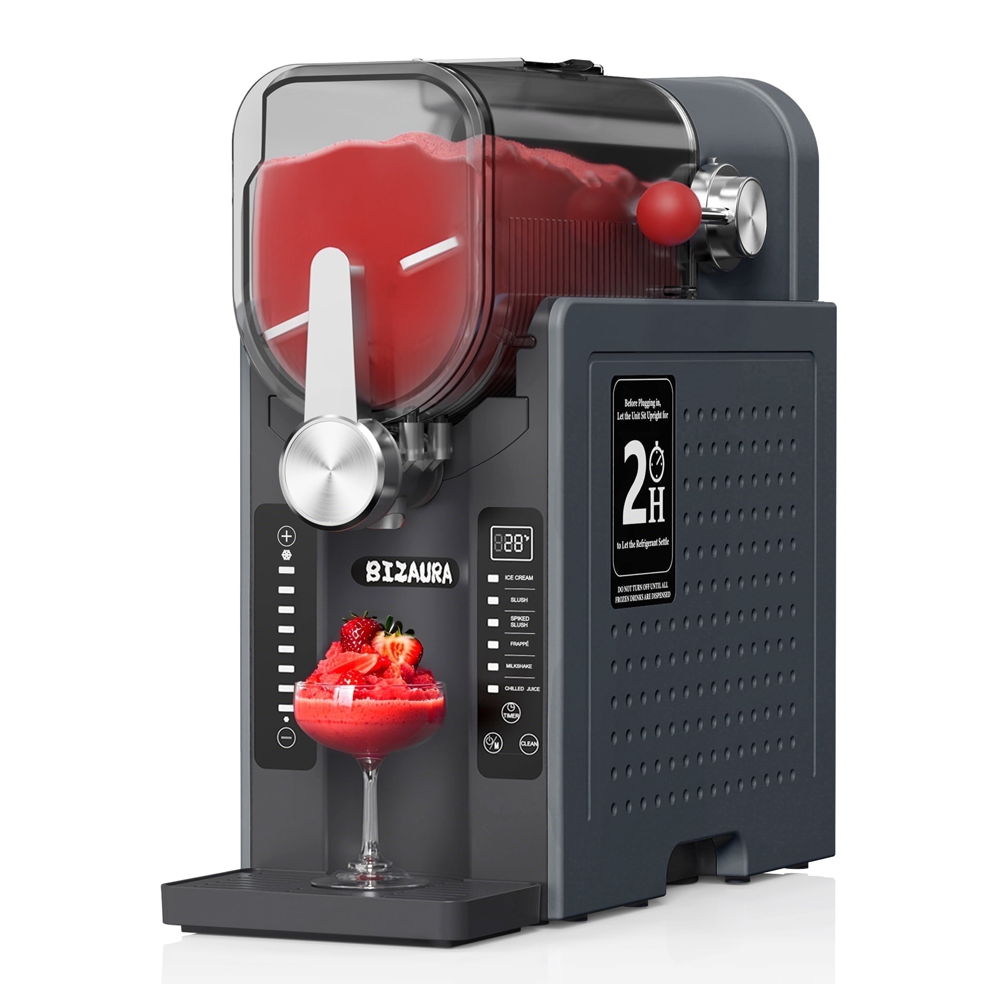 BIZAURA Slushie Machine, Slushy Machine for Home No Ice Need, Professional Frozen Drink Maker, 6 Presets for Milkshakes, Frappés, Slush, Ice Cream, Black
