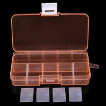 BIZHUA 10-Compartment Plastic Necklace Storage Box in Orangeplastic 10 Slots Adjustable Jewelry Storage Box Case Craft Organizer Bead Or
