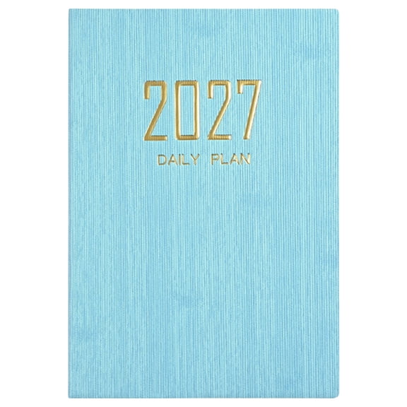 BIZHUA 2027 Daily Planner A5 Blue, Clean Weekly Agenda for Daily Tasks, Professional Date Book for Desk