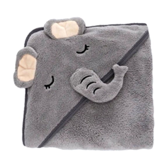 BIZHUA Baby Towel Hooded Baby Towel Towel for Baby Boys Girls Muslin Washcloths Reusable Infant Wipes Set, A Grey Elephant Children'S Bath Towel Cape