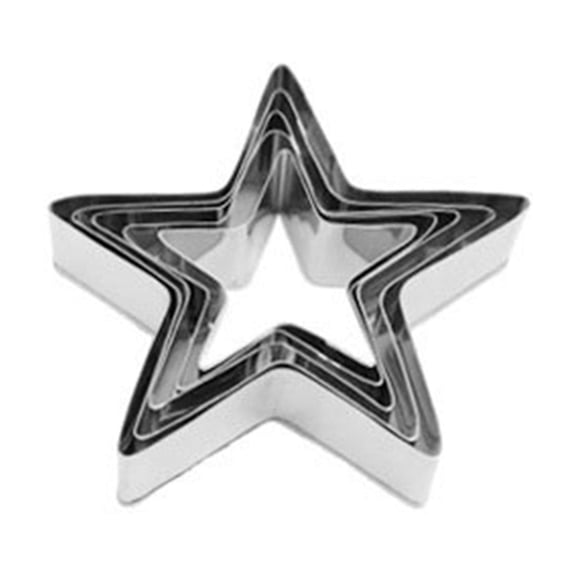BIZHUA Christmas Star Cookie Cutter Set, Stainless Steel Biscuit Mold for Holiday Gingerbread, Festive Plastic Shaped Cutter for Treats