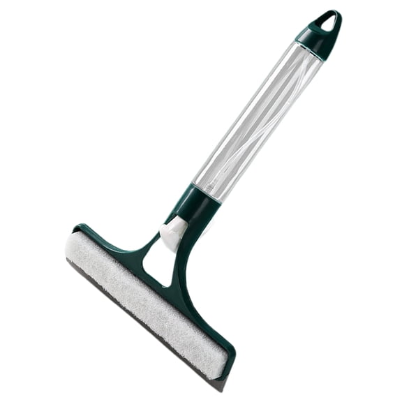 BIZHUA Dark Green 3-in-1 Glass Squeegee Cleaner, Window Washer with Sprayer, Sponge, and Scraper for Shower Door, Mirror, Tile
