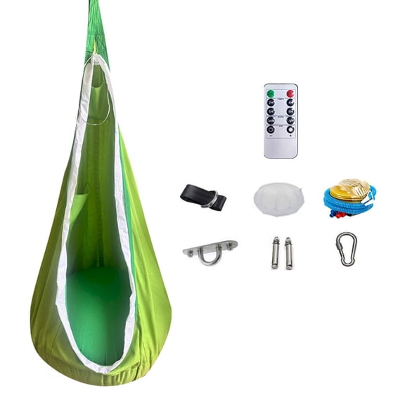 BIZHUA Hanging Children'S Pod Swing Seat Portable Hanging Chair Swing with Inflatable Cushion Hanging Chair Sensory Swing Chair with Bag Max. for Indoor and Outdoor Use