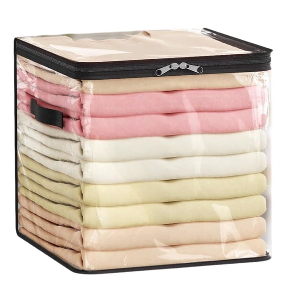 BIZHUA Heavy Duty Plastic Storage Bin, Hinged Secure Lid, Stackable Build, Bedding Moving Camping Storage