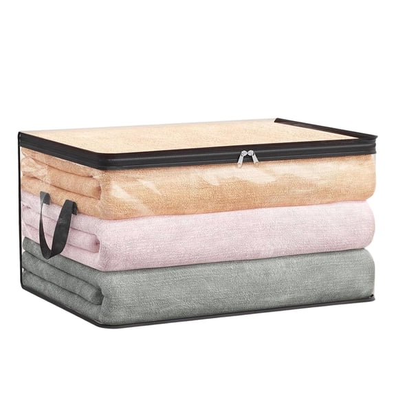 BIZHUA Heavy Duty Thick Plastic Storage Box Hinged Lid Secure Snap Closure High Capacity Stackable Organizer Container For Home Camping Travel Attic Moving Sundries Storage