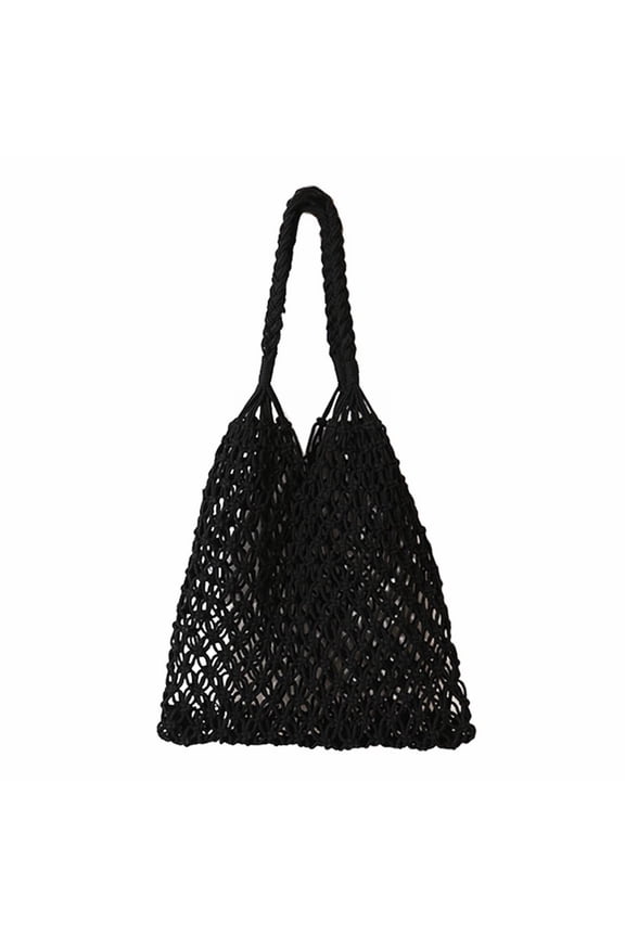 Hollow Cut Crochet Bag Hand Woven Bag Beach Bag Women'S Bag Single Shoulder Hand Leisure Hollow Out Travel Holiday Bag, 1. Woven Beach Bag