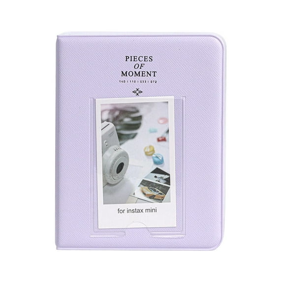 BIZHUA Little Album Purplesmall Album Mini Album 64 Pockets Pvc Photo Album