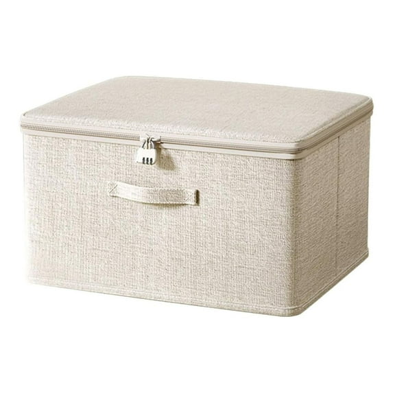 BIZHUA Lockable Storage Box with Lock Fabric Storage Box with Lid Fabric Storage Box Lockable Storage Box Lockable Storage Box Clothes and toys Lockable Storage Box (Large Size)