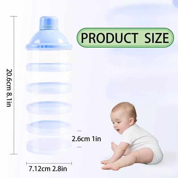 BIZHUA Milk Powder Formula Dispenser, Portable Plastic Storage Container for Baby Travel, BPA Free Feeding Accessory