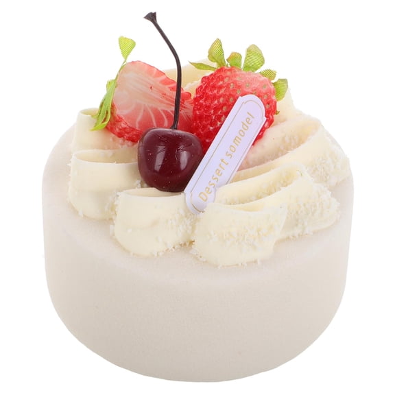 BIZHUA Realistic Birthday Cake Model Replica, Faux Dessert Decoration for Party Display and Bakery Window, Lifelike Plastic Food Prop