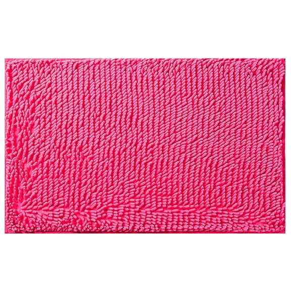 BIZHUA Rose Red Bathroom Carpet Absorbent Bathroom Mat Soft and Comfortable Furry Durable Thickened Bathroom Carpet Machine Washable Reusable, 1Pc Bathroom Mat