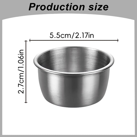 BIZHUA Silver 40ml Stainless Steel Dipping Bowl 3 Pack, Small Sauce Dish for Soy Wasabi and Ketchup, Metal Condiment Cup for Table Set