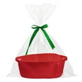 thumbnail image 1 of BIZHUA Small Basket with Gift Bag and Ribbon 12"X 8"X 5" Cute Small Woven Basket with Handle Rope Shelf toy Storage Basket Decorative Empty Gift Storage Basket Red A, 1 of 4