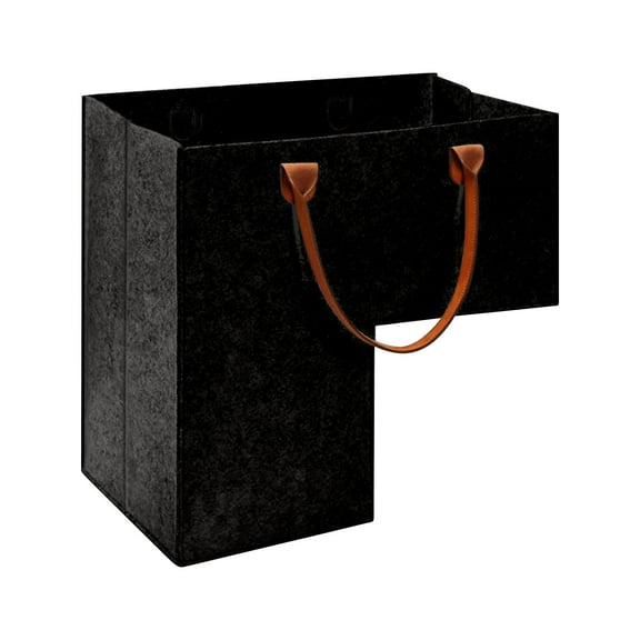 BIZHUA Stair Basket for Carpeted Stairs and Wooden Stairs Stair Basket with Leather Handles for Storage Household Items Stair Step Foldable Storage Organizer