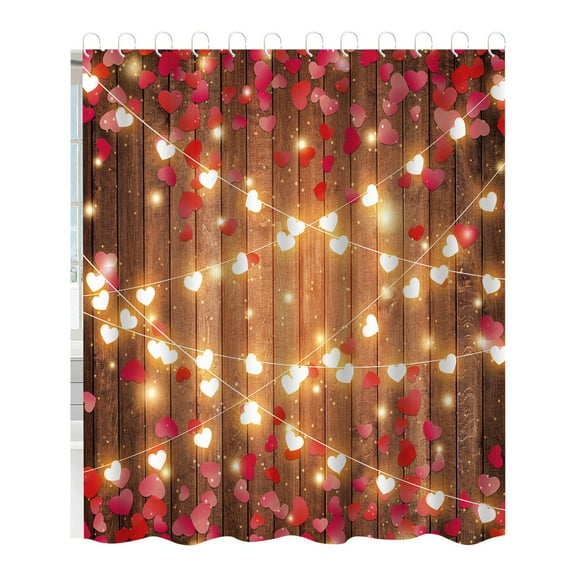BIZHUA Valentine'S Day Shower Curtains for Bathroom Valentines Lovers Couples Decors Love Hearts Holiday Bathroom Shower Curtains Happy Valentines Day Bathroom, 1Pc Shower Curtain