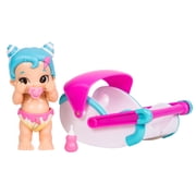 Little Live Babies, Baby Girl Doll Swirlee, with Carrier, Bottle, and Pacifier