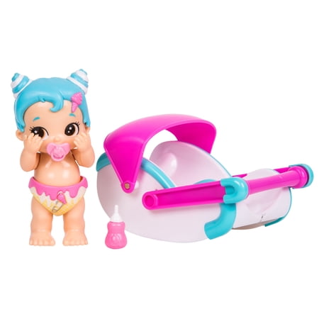 Little Live Babies, Baby Girl Doll Swirlee, with Carrier, Bottle, and Pacifier