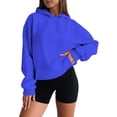 thumbnail image 1 of BIbifish Women'S Hoodies Fall Winter Soft Long Sleeve Solid Color Hooded Sweatshirts Oversized Sports Workout Pullover Tops With Pockets, 1 of 6