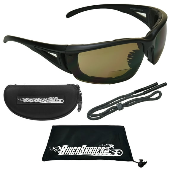 BIkershades Bifocal Safety Motorcycle Riding Foam Padded Sunglasses