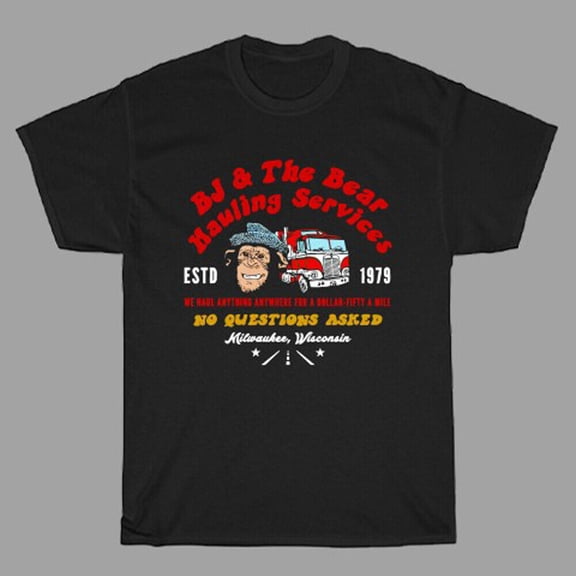 BJ and The Bear Hauling Services Men's Black T-Shirt Size S to 3XL