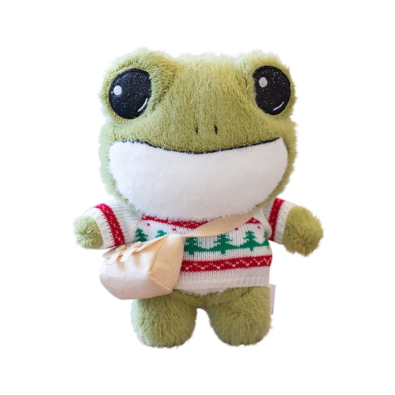 BJBSJSZ 10-Inch Stuffed Animals Plush Toy with Removable Clothes | Cute Frog Soft Interactive Doll for 𝗞𝗶𝗱𝘀 | Machine-Washable & Hug-Friendly Design