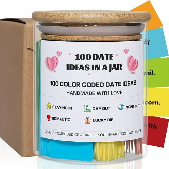 BJBSJSZ 100 Date Ideas In A Jar, Date Night Ideas, Gifts for Women, Date Ideas, Birthday Gifts for Women, Date Jar Wedding, Date Night Game for Him or Her, Gift for Couples, Gifts For Men