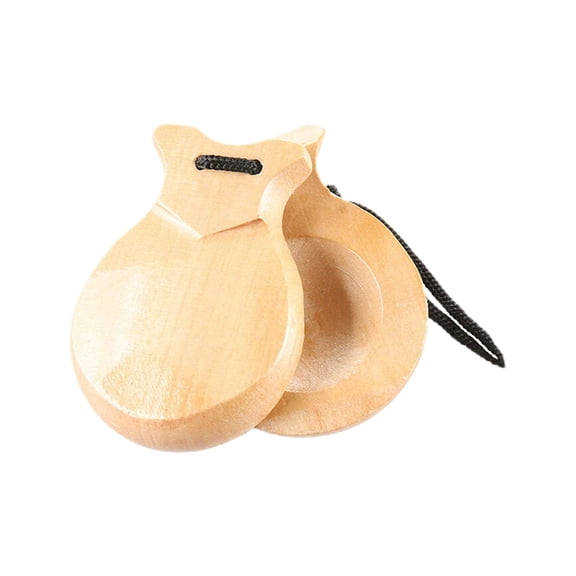 BJBSJSZ 2 Pack Spanish Castanets Flamenco with String Traditional Wood Hand Percussion Castanets for Adults Kids Music Instrument Spain Souvenir Gift