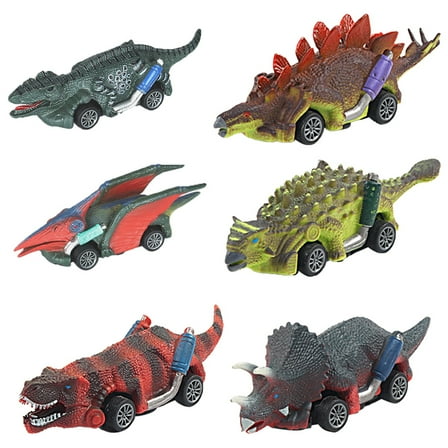 BJBSJSZ 6 Pack Dino Toys for 3 Year Old Boys Girls and Toddlers, Dinosaur Toy Pull Back Cars, Boy Toys Age 3,4,5 and Up,Pull Back Toy Cars,Dinosaur Games with T-Rex