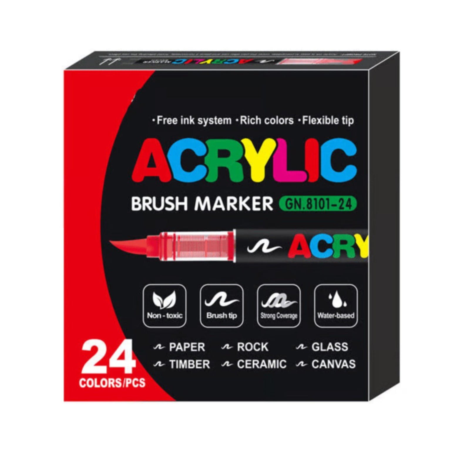 BJBSJSZ Acrylic Paint Pens, Soft Brush Tip Pens and Markers, Acrylic Paint Markers for Wood, Stone, Canvas, Glass, Fabric, Egg, Rock Painting and DIY Crafts Art Supplies