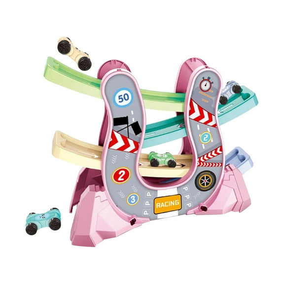 BJBSJSZ Children's Assembled Gliding Rail Car Parking Lot Model Combination Toy Set, Car Ramp Toys , Race Track Car Toy for Toddler Age 2-4 Year Old Boy