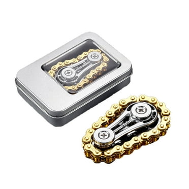 BJBSJSZ Cool Sprockets Fidget Chain, Metal Fidgeting Sensory Bike Chain Gears Cube, Assemble Fidget Spinner Ring Toys for Kids Adults, Stress Relief Hand Finger Spinner Kinetic Desk Office Gift