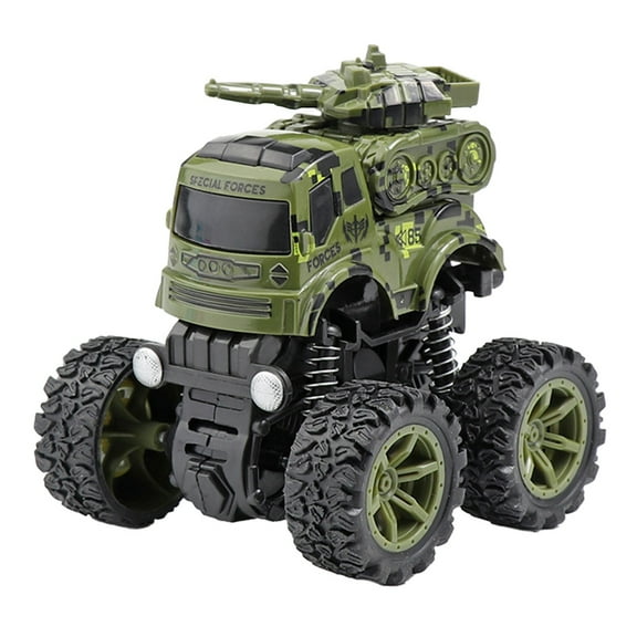 BJBSJSZ Dump Truck Luminous Vehicle Friction Powered Pull Back Cars, All Terrain 4 Wheel Drive Off Road Trucks Toy, Somersault Obstacle Climbing and Go Tank Toy Gifts