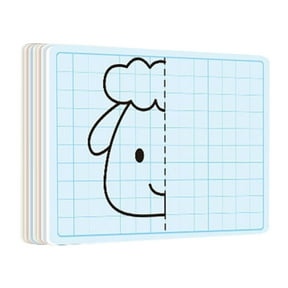 BJBSJSZ Grid Whiteboard, 9 x 12 Dry Erase Graph Board, Graph Whiteboard, Double Sided Dry Erase Grid Board for Student and Classroom Use Math White Board Double White Board