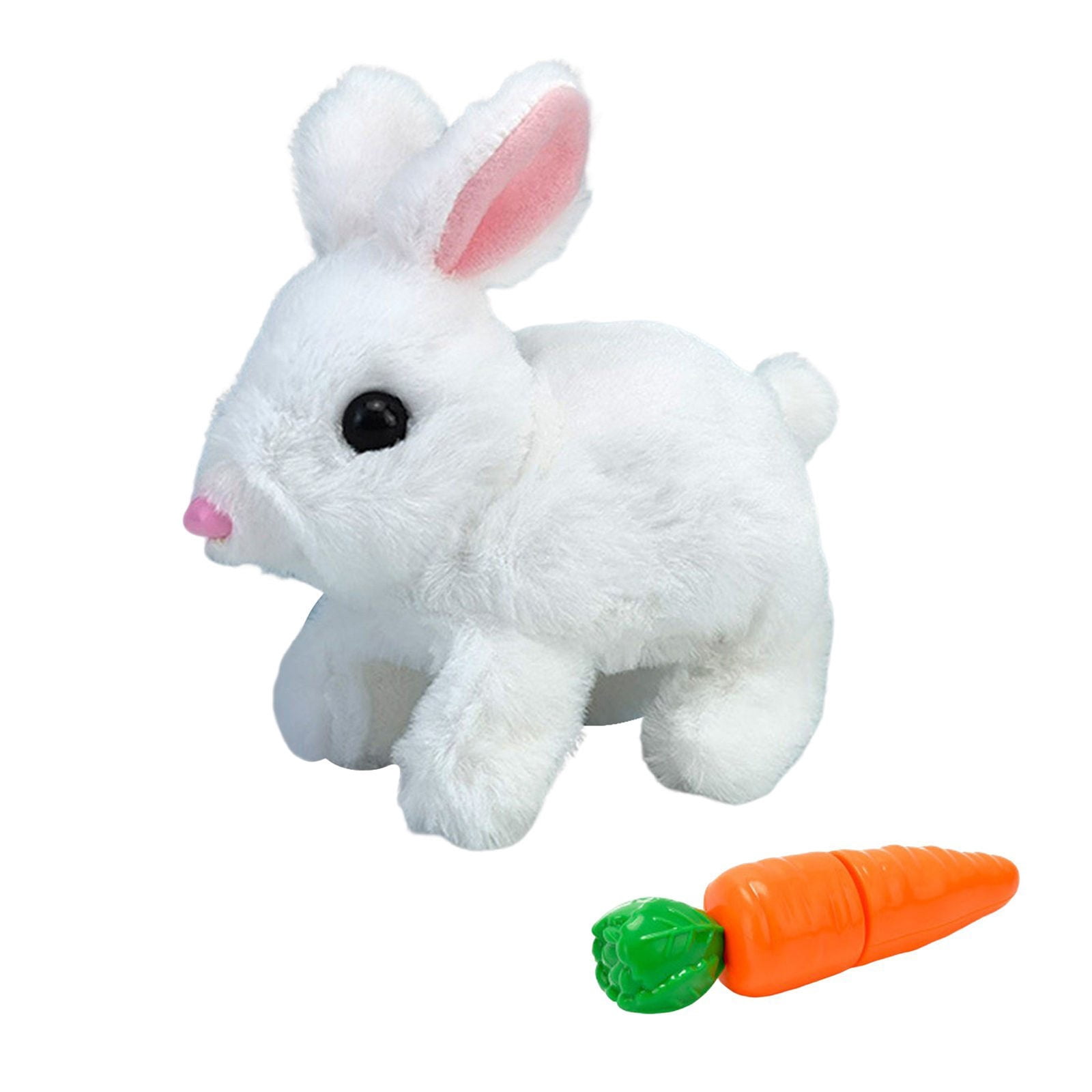 BJBSJSZ Little White Plush Bunny Toy for Kids,Interactive Realistic ...