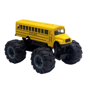 BJBSJSZ Monster School Bus Die Cast Metal Model, Pullback Action Toy Monster Truck, Yellow School Bus Big Wheel Truck Diecast Model Toy Model Car